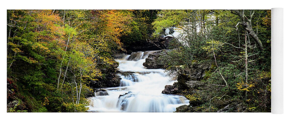 Forest Yoga Mat featuring the photograph Cullasaja Falls by David Morefield