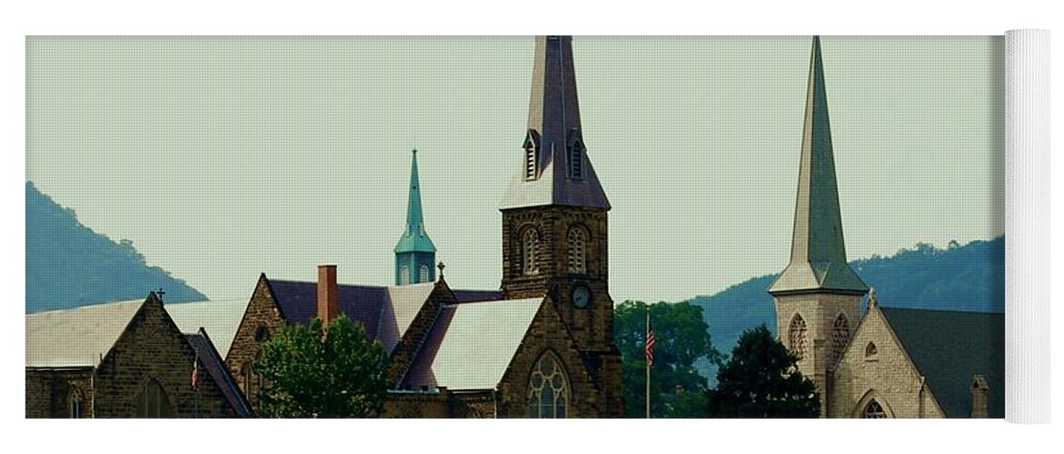 Church Steeples Yoga Mat featuring the photograph Cumberand Steeples by Eric Liller