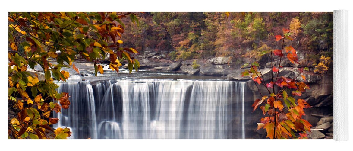 Waterfall Yoga Mat featuring the photograph Cumberland Falls two by Ken Frischkorn