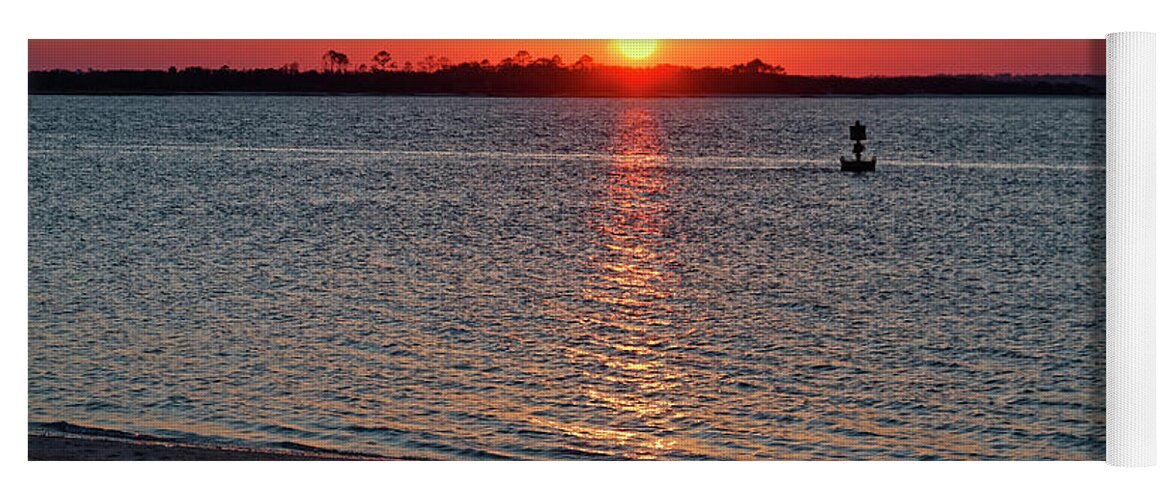 Sunset Over Cumberland Sound Yoga Mat featuring the photograph Cumberland Sound Sunset by Sally Weigand