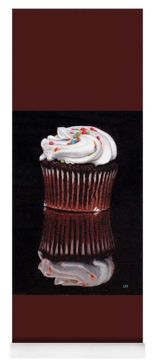 Cupcake Yoga Mat featuring the painting Cupcake Reflections by Linda Merchant
