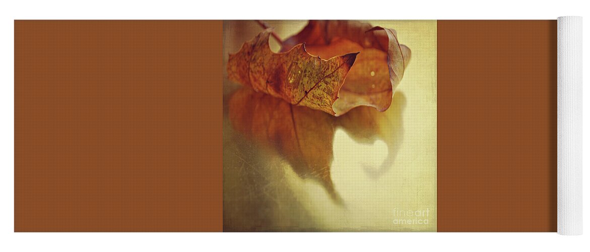 Leaf Yoga Mat featuring the photograph Curled Autumn Leaf by Lyn Randle