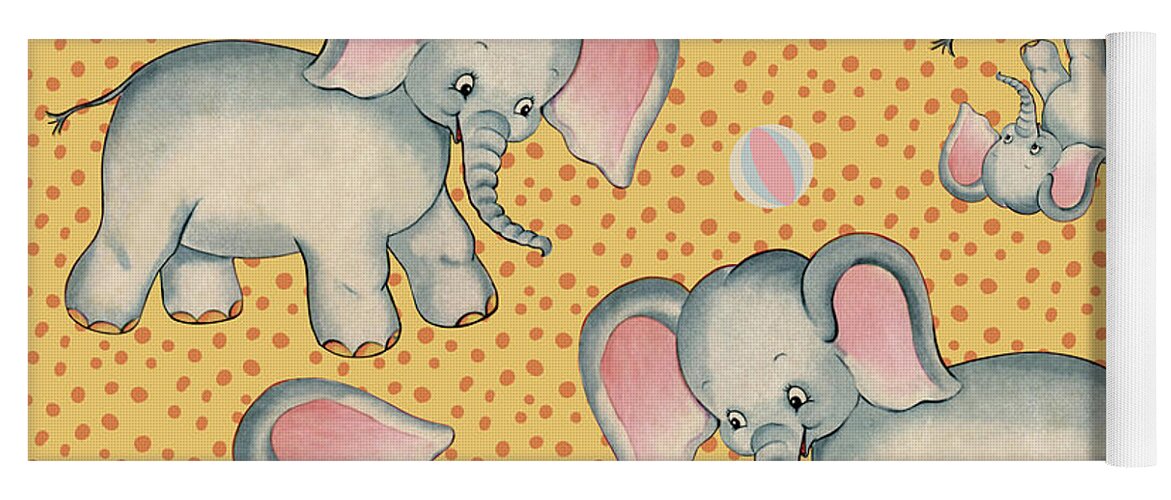 Cute Baby Elephant pattern vintage illustration for children Yoga Mat by  Tina Lavoie - Pixels Merch