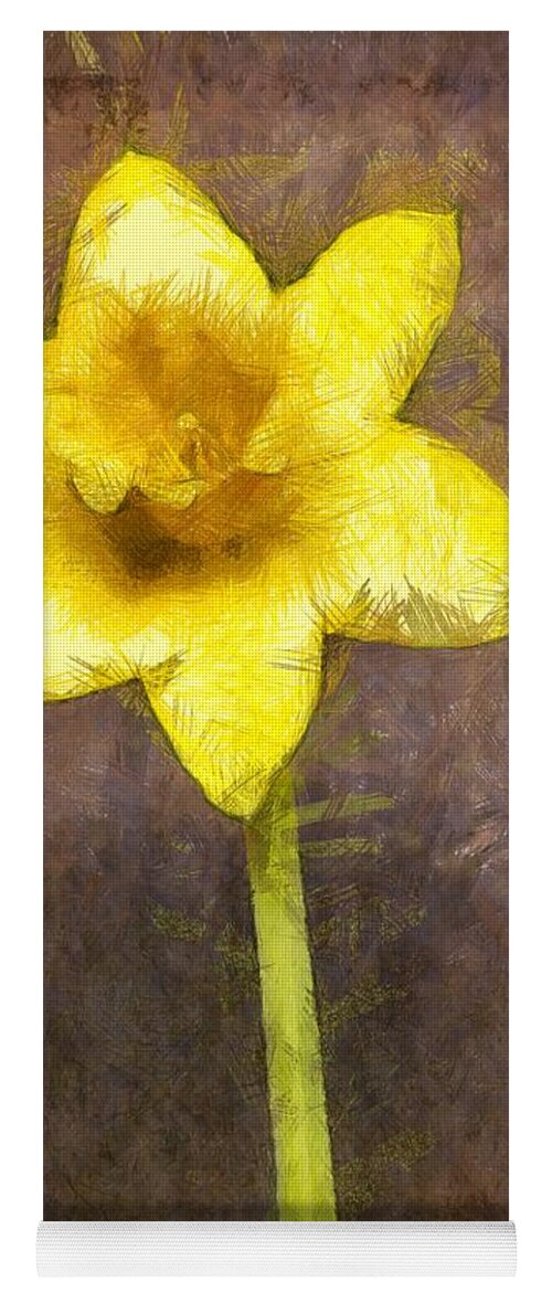 Spring Yoga Mat featuring the photograph Daffodil Pencil by Edward Fielding