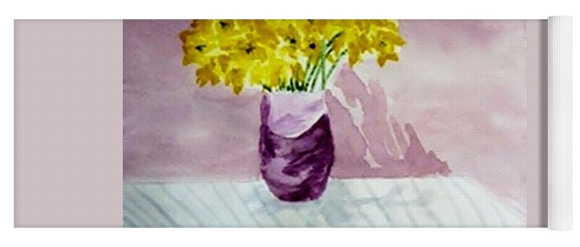 Daffodils Yoga Mat featuring the painting Daffs by Jamie Frier