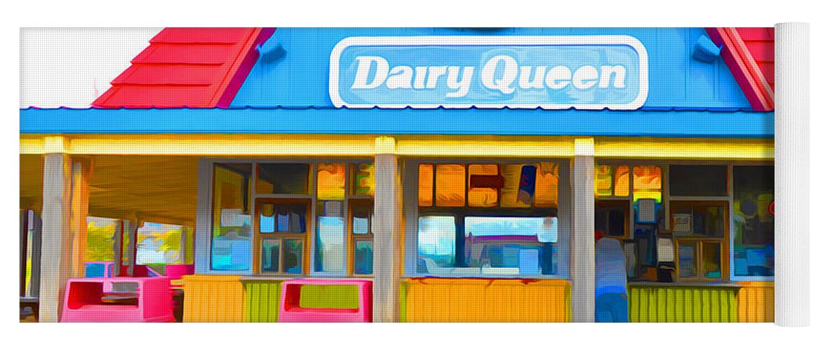 Big Yoga Mat featuring the painting Dairy Queen by Jeelan Clark