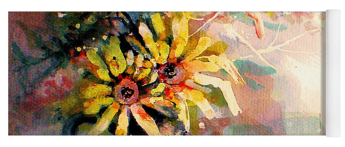 Flowers Yoga Mat featuring the painting Daisy Day by Linda Shackelford