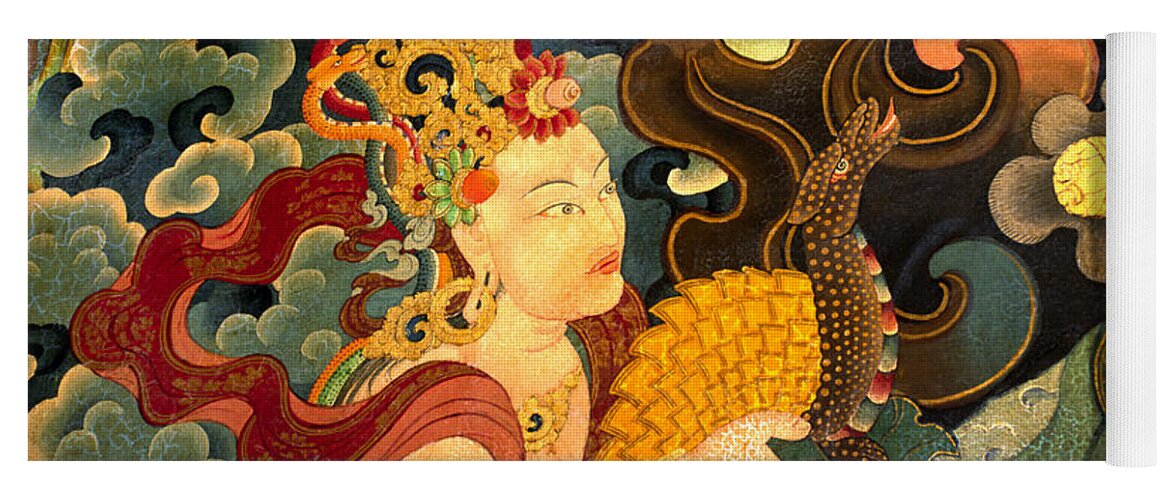 Craig Lovell Yoga Mat featuring the photograph Dakini with Nagas - Sera Monastery Tibet by Craig Lovell