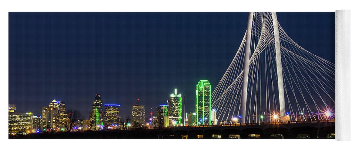 Dallas Yoga Mat featuring the photograph Dallas Bridge View by Jennifer White