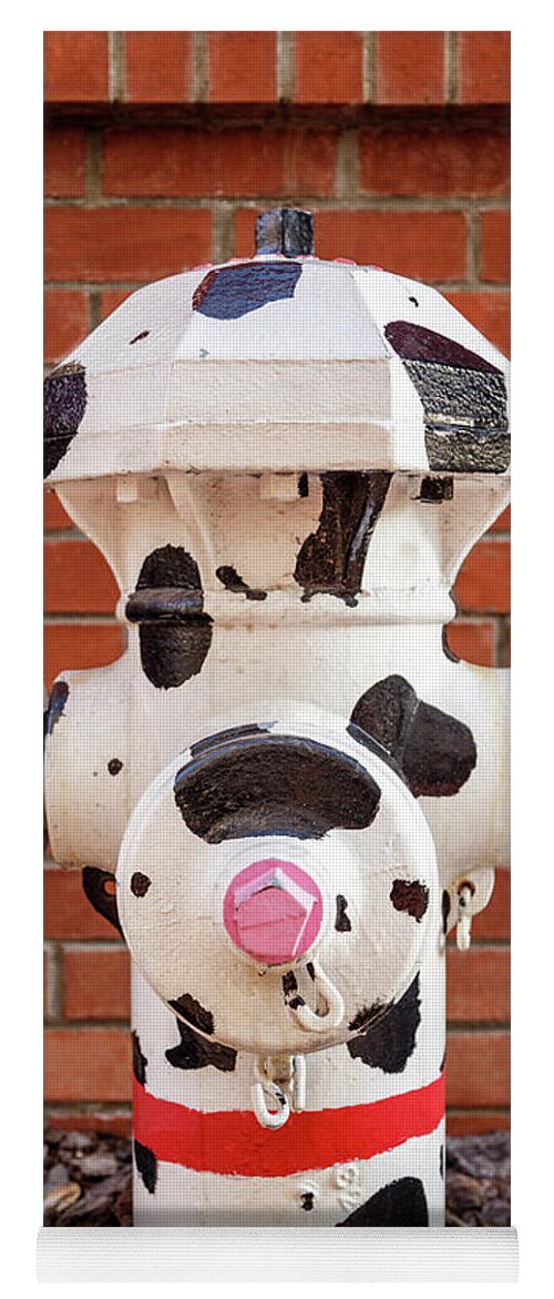 Hydrant Yoga Mat featuring the photograph Dalmation Hydrant by James Eddy