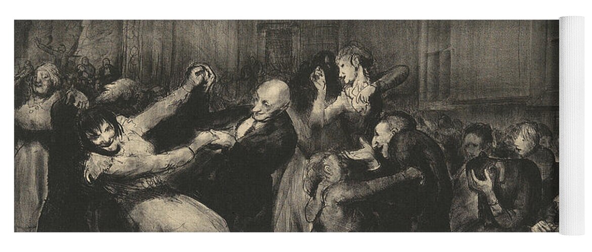 19th Century Art Yoga Mat featuring the relief Dance in a Madhouse by George Bellows