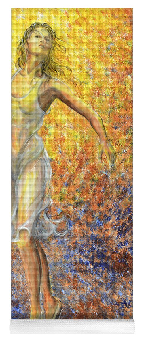 Sensual Dancer Yoga Mat featuring the painting Dancer Away by Nik Helbig