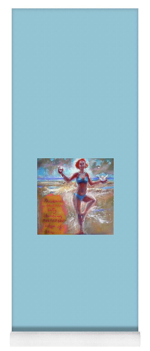 Geraldine Yoga Mat featuring the painting Dancing at the Edge by Gertrude Palmer