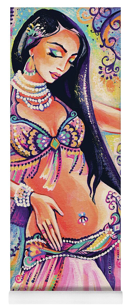 Belly Dancer Yoga Mat featuring the painting Dancing in the Mystery of Shahrazad by Eva Campbell
