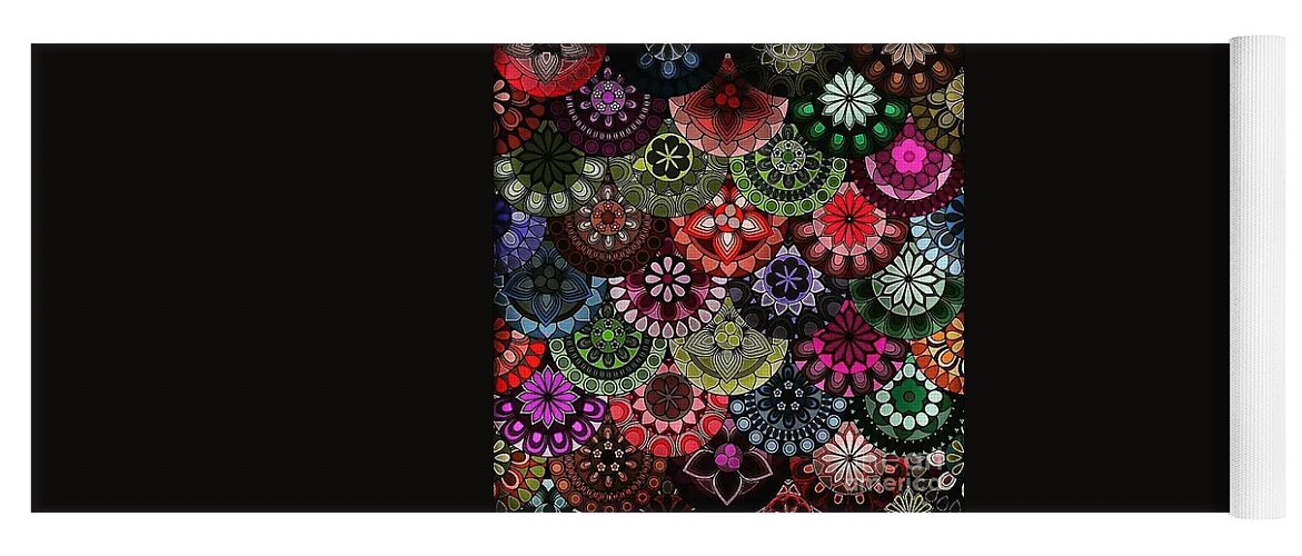  Yoga Mat featuring the digital art Dark Flower by Lisa Marie Towne