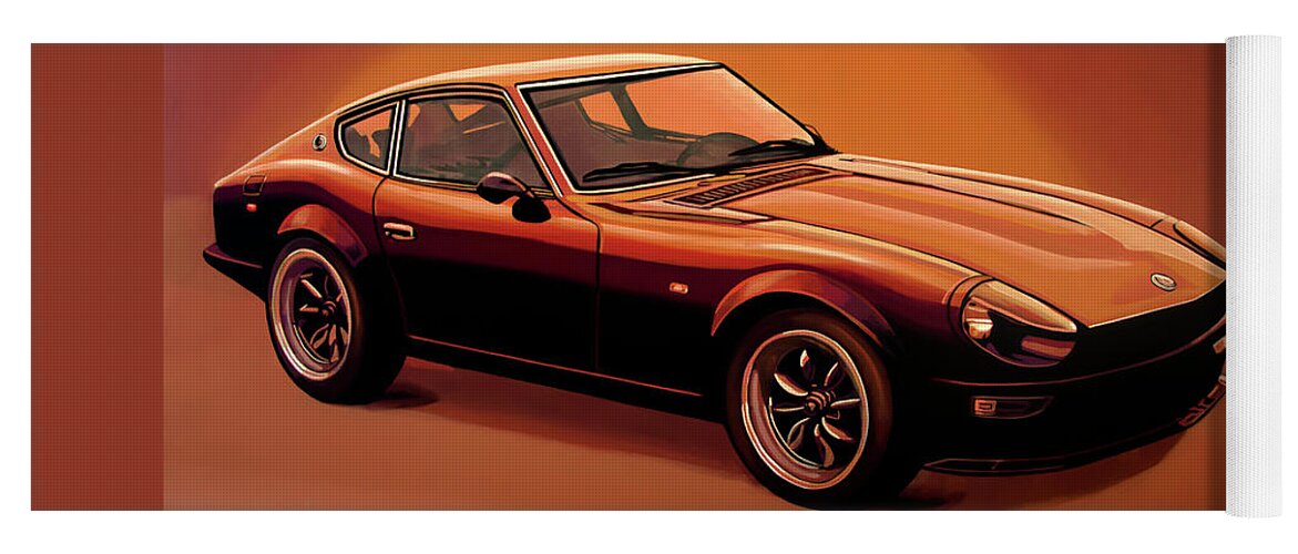 Datsun Yoga Mat featuring the painting Datsun 240Z 1970 Painting by Paul Meijering