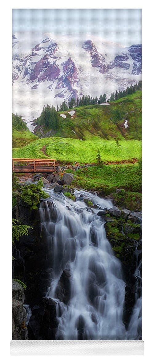 Myrtle Falls Yoga Mat featuring the photograph Dawn at Myrtle Falls by Ryan Manuel