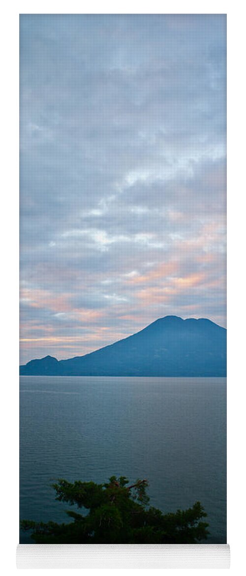 Central Yoga Mat featuring the photograph Dawn Over the Volcano 4 by Douglas Barnett