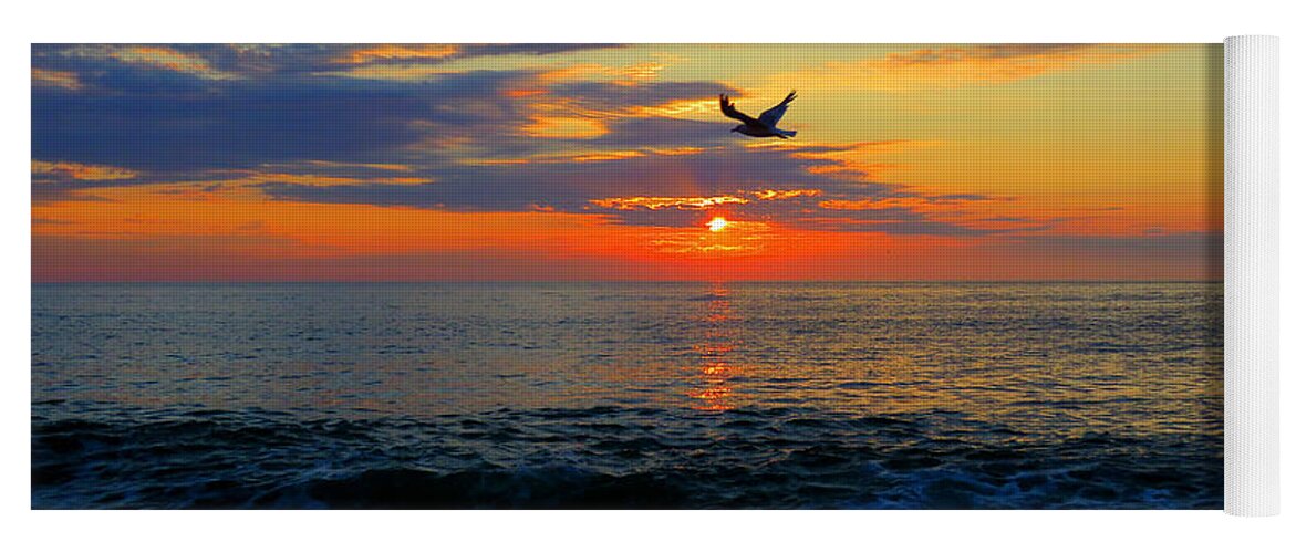 Sea Yoga Mat featuring the photograph Dawning Flight by Dianne Cowen Cape Cod Photography