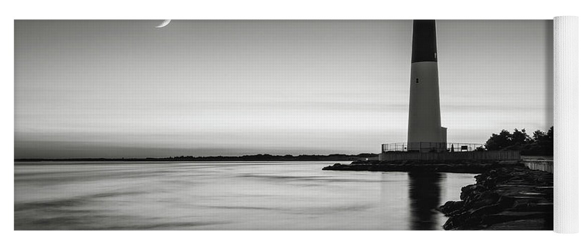 Park Yoga Mat featuring the photograph Daybreak at Barnegat, black and white by Eduard Moldoveanu