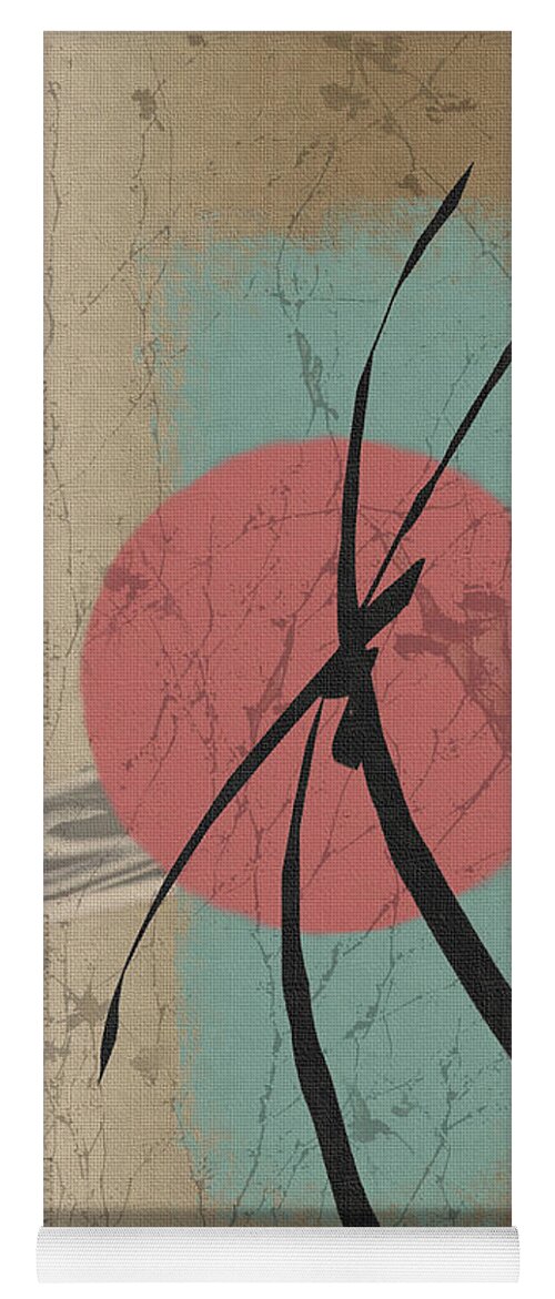 Contemporary Asian Japanese Oriental Abstract Sun Sunrise Sunset G Yoga Mat featuring the painting Daybreak by Gordon Beck