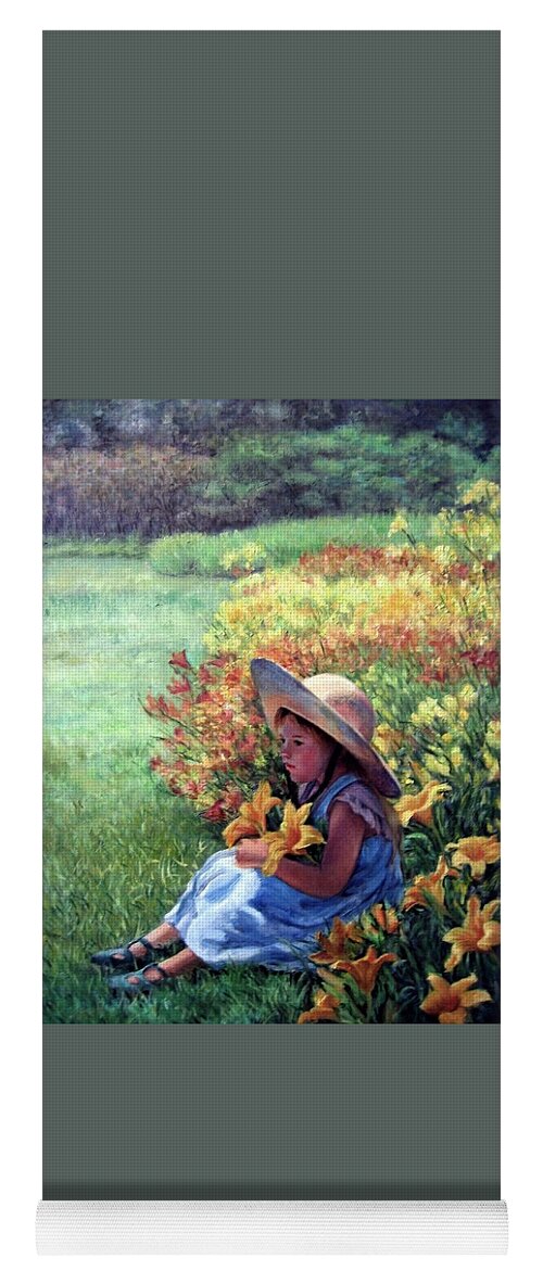 Daylilies Yoga Mat featuring the painting Daylilies by Marie Witte