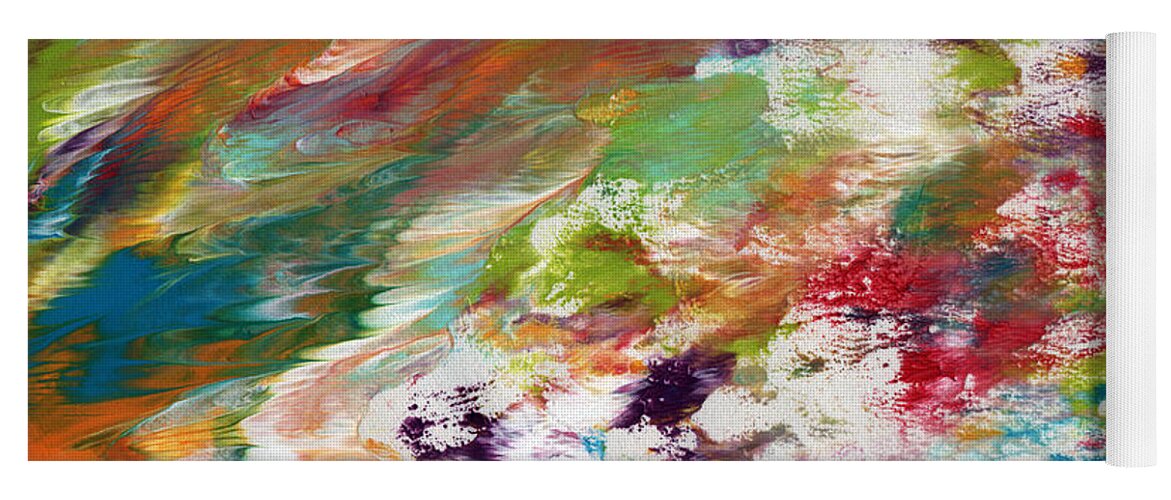 Abstract Yoga Mat featuring the painting Days Gone By- Abstract Art by Linda Woods by Linda Woods