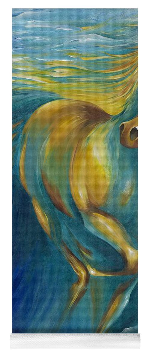 Horse Yoga Mat featuring the painting De La Mare by Dina Dargo