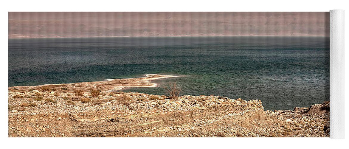 Dead Sea Yoga Mat featuring the photograph Dead Sea Coastline 1 by Endre Balogh