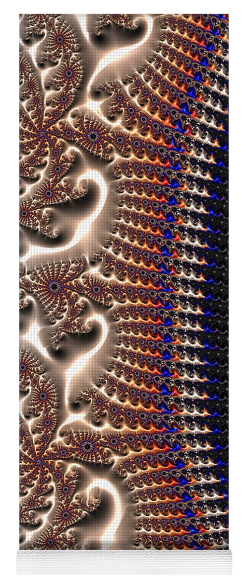 Fractal Yoga Mat featuring the digital art Decorative fractal texture gray brown black by Matthias Hauser
