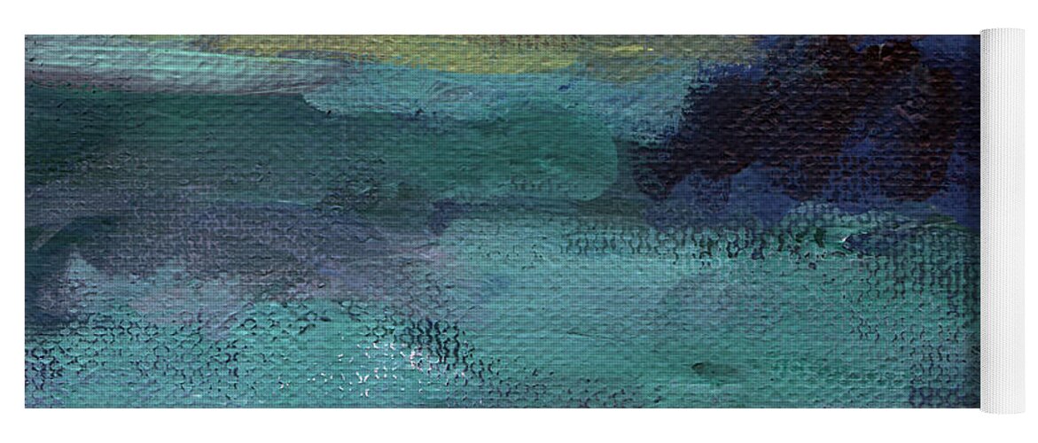 Abstract Yoga Mat featuring the painting Deep Dreams- abstract art by Linda Woods