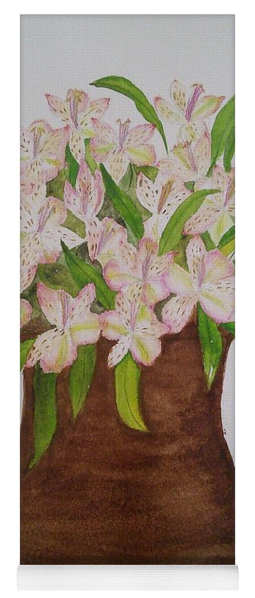 Delicate Yoga Mat featuring the painting Delicate Flowers by Susan Nielsen