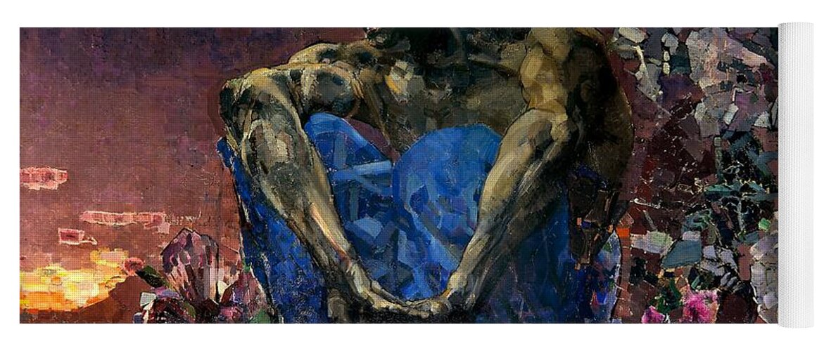 Demon Yoga Mat featuring the painting Demon by Mikhail Vrubel