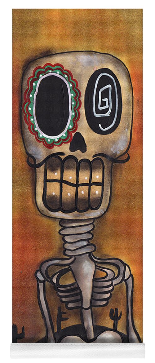 Day Of The Dead Yoga Mat featuring the painting Desert by Abril Andrade