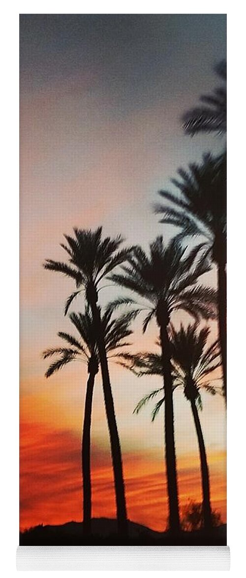 Palm Trees Yoga Mat featuring the photograph Desert Palms Sunset by Vic Ritchey