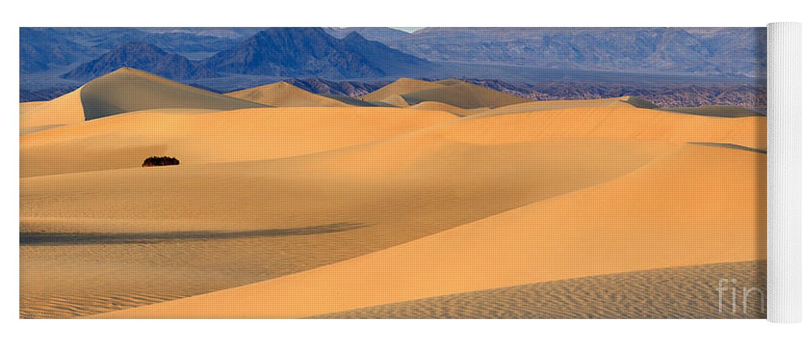 Death Valley Sand Dunes Yoga Mat featuring the photograph Desert Sand Dunes Panorama by Adam Jewell