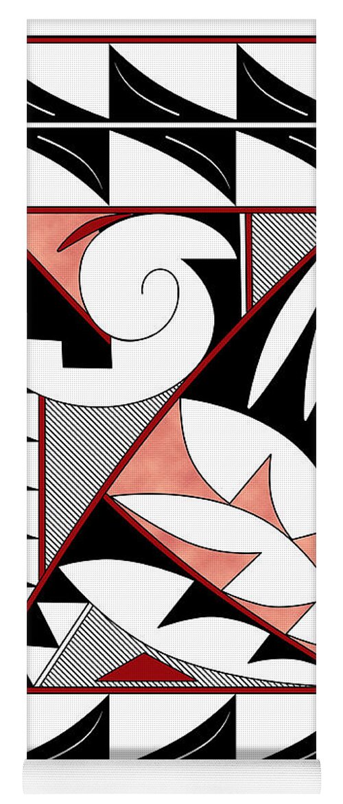 Southwest Yoga Mat featuring the digital art Southwest Collection - Design Four in Red by Tim Hightower