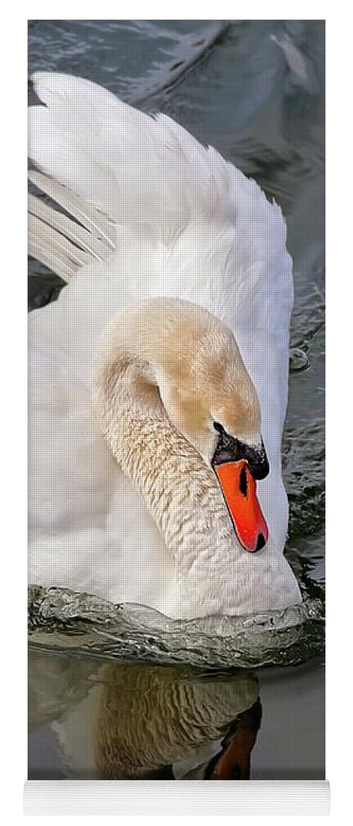 Swan Yoga Mat featuring the photograph Determination by Tatiana Travelways