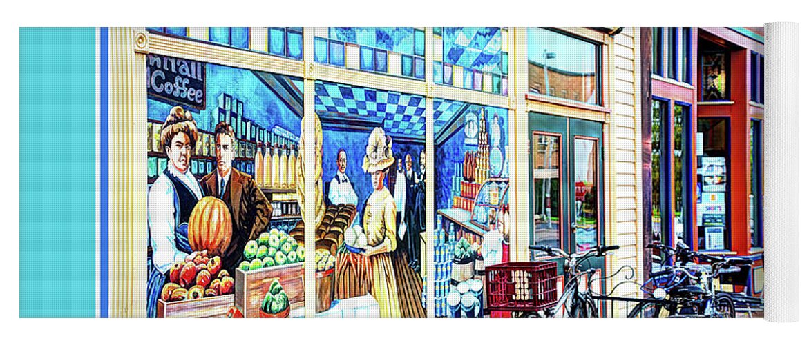 Island Yoga Mat featuring the photograph Dhooge's Grocery Store Mural #11 by Deborah Klubertanz