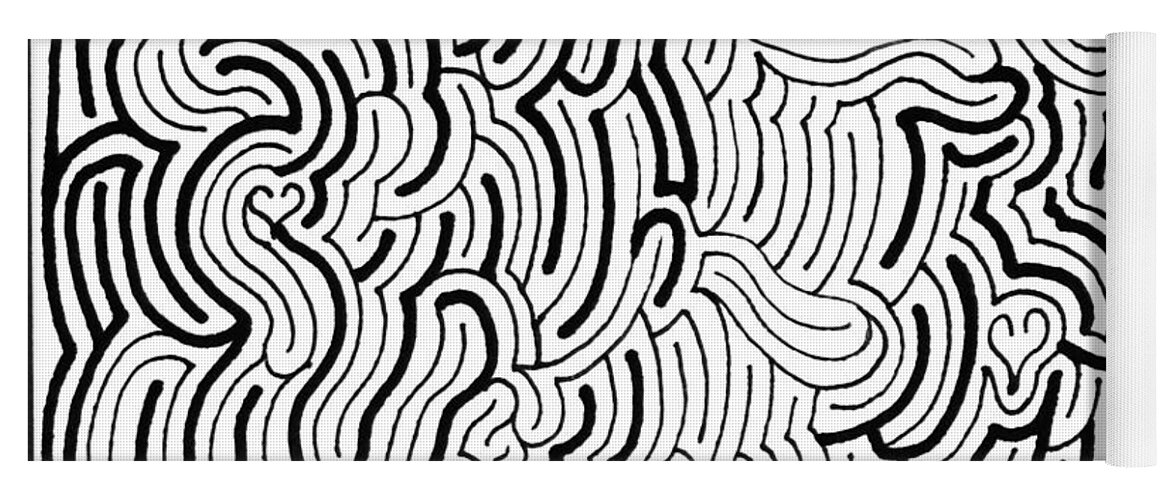 Mazes Yoga Mat featuring the drawing Discordant by Steven Natanson
