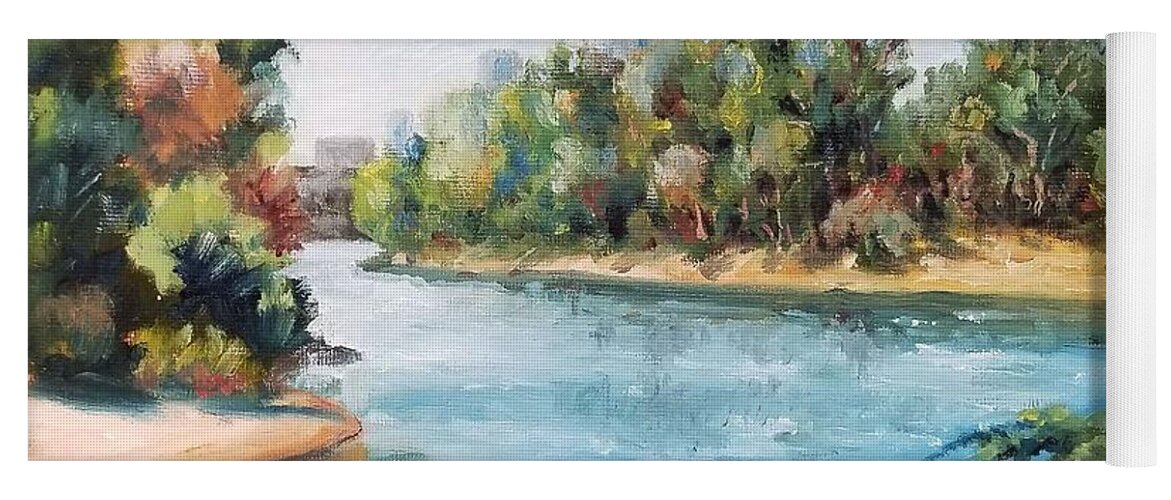 Landscape Yoga Mat featuring the painting Discovery Park by William Reed