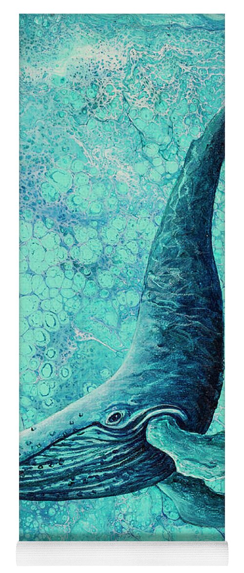 Acrylic Pour Yoga Mat featuring the painting Diving Into Blue by Darice Machel McGuire
