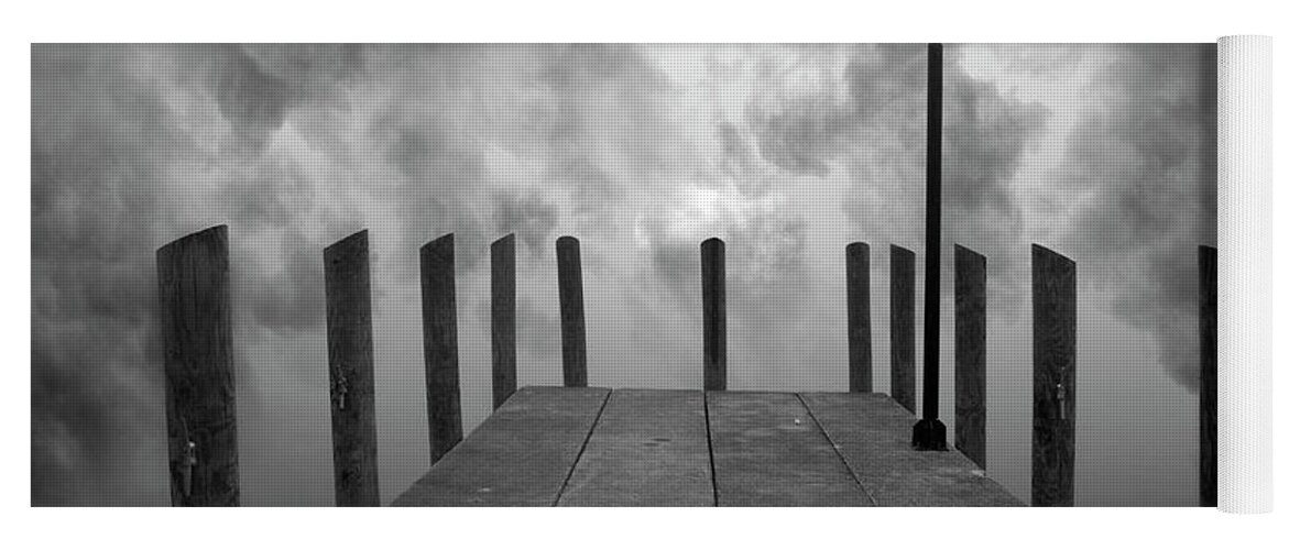 Dock Yoga Mat featuring the photograph Dock and Clouds by David Gordon