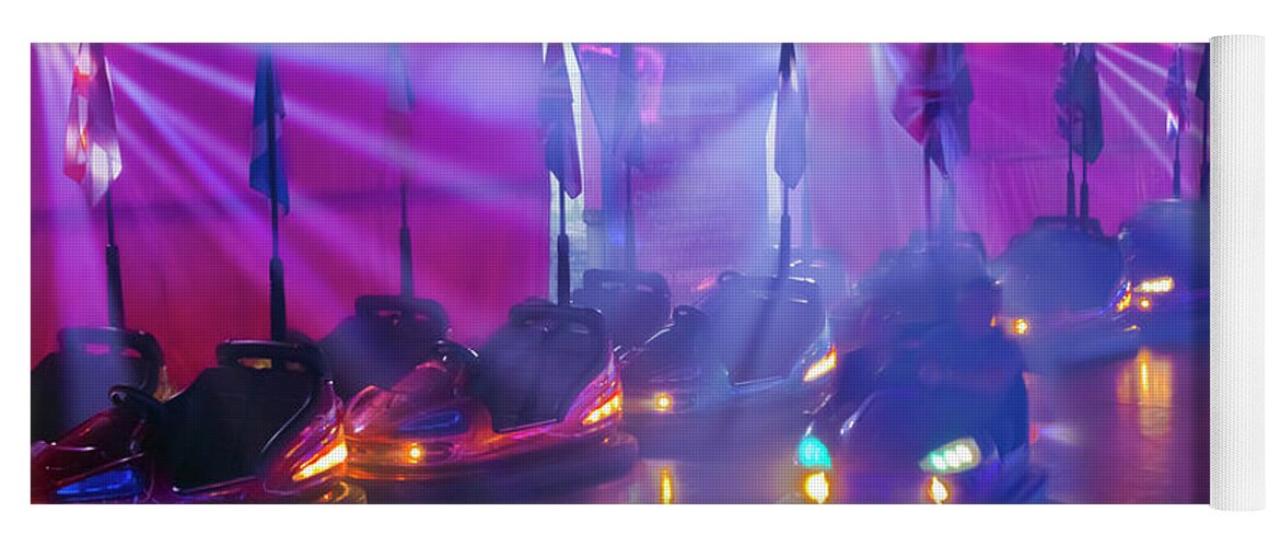Bumper Cars Yoga Mat featuring the photograph Dodgems by Terri Waters