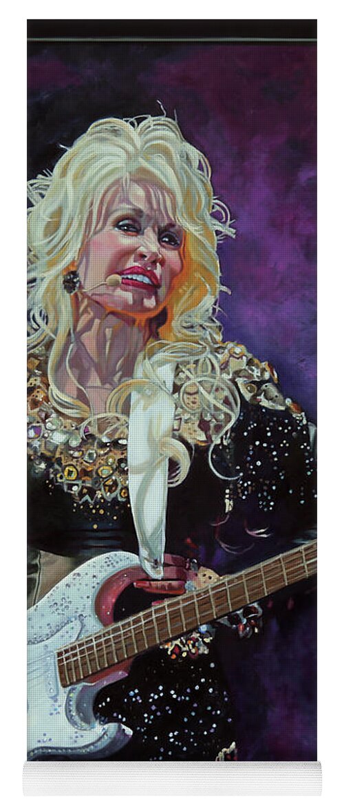 Dolly Parton Paintings Yoga Mat featuring the painting Why'd You Come In Here Lookin' Like That - Dolly Parton by Maria Modopoulos