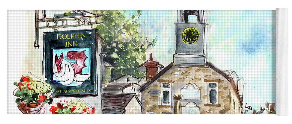 Travel Yoga Mat featuring the painting Dolphin Inn In Grampound by Miki De Goodaboom