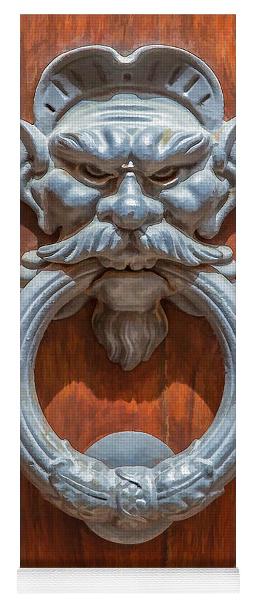666 Yoga Mat featuring the painting Door Knocker of Tuscany by David Letts