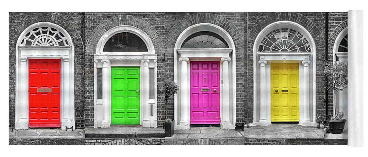 Dublin Yoga Mat featuring the photograph Doors of Dublin by Delphimages Dublin Photography