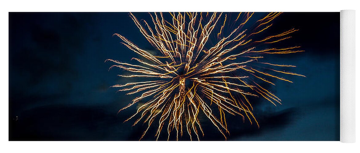 Fireworks Yoga Mat featuring the photograph Double Explosion by Robert Bales