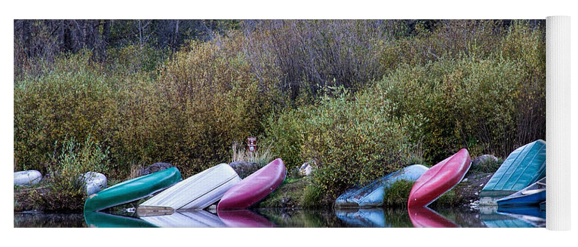  Row Boat Yoga Mat featuring the photograph Downtime at Beaver Lake by Alana Thrower